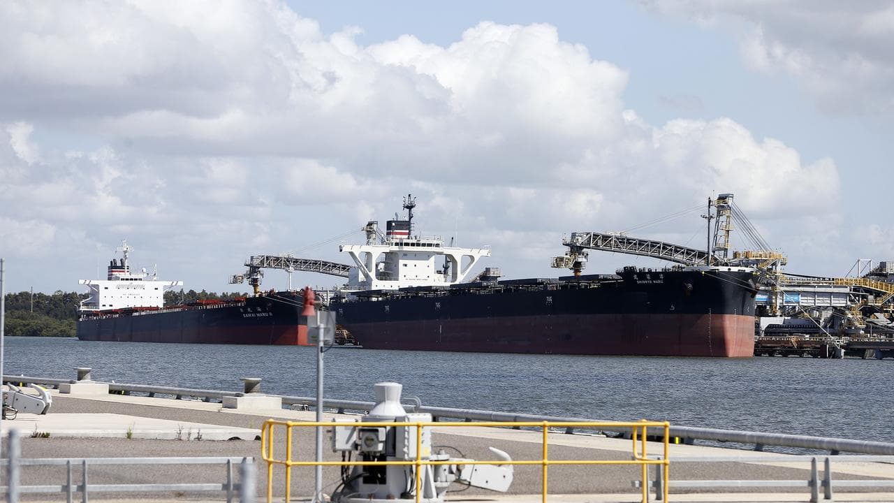 Coal being loaded at the Port of Newcastle (file image)