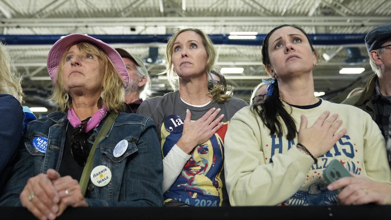 Kamala Harris supporters at a rally 