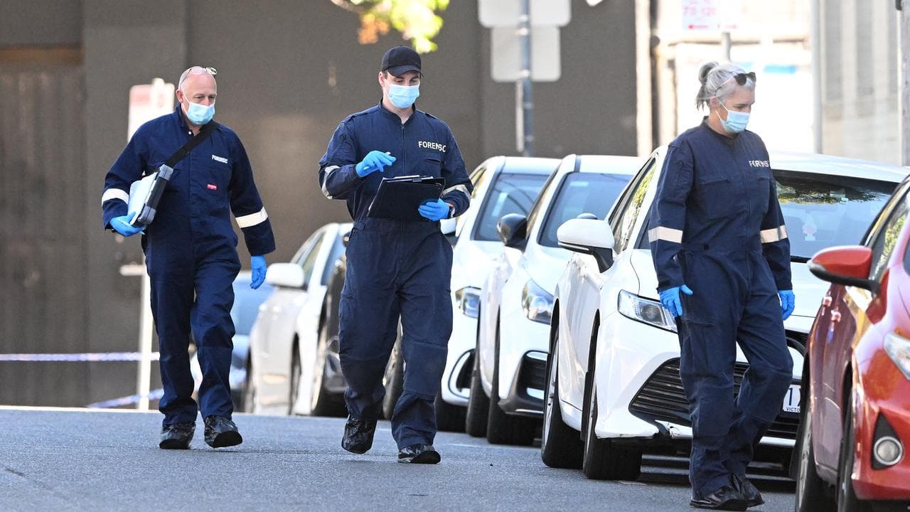 Forensic investigators at a crime scene