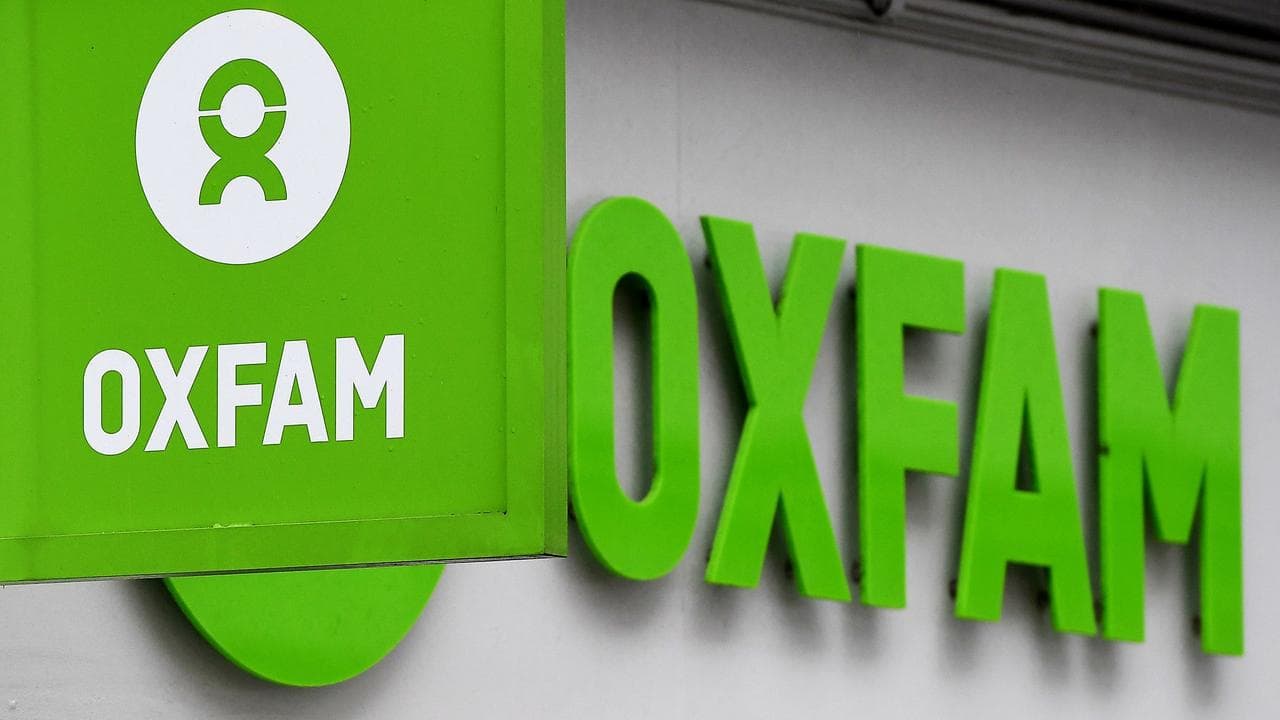 Oxfam logo and sign