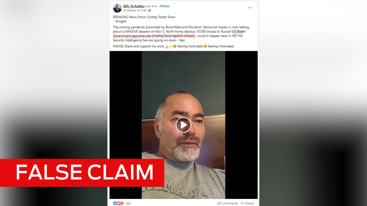 A Facebook post spreading the false claim.