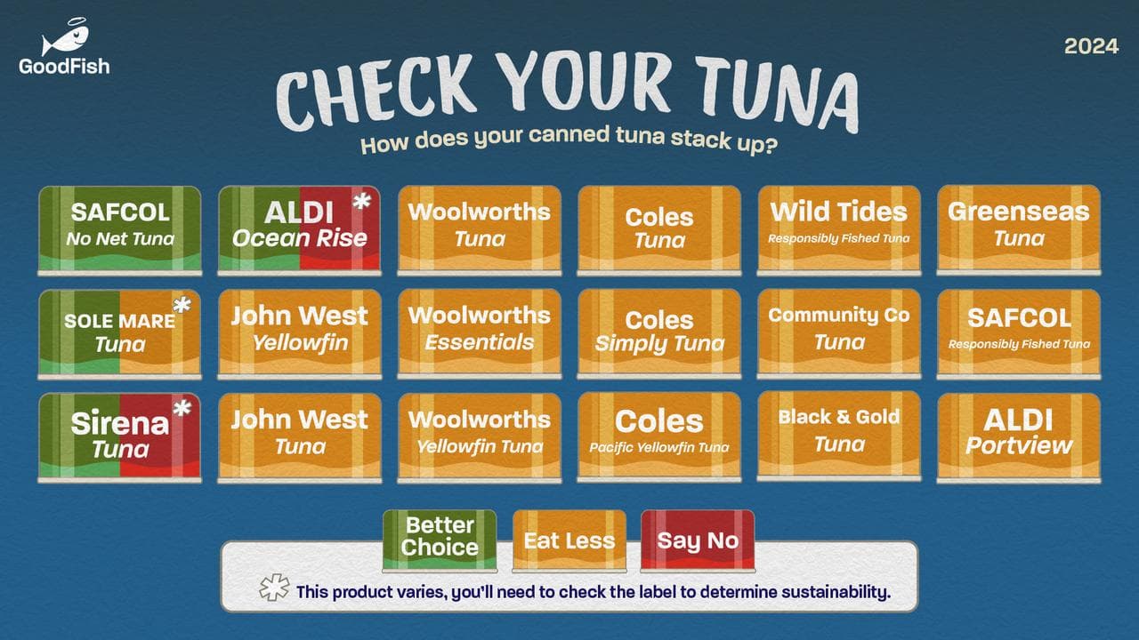 Graphic of GoodFish guide to choosing sustainable canned tuna