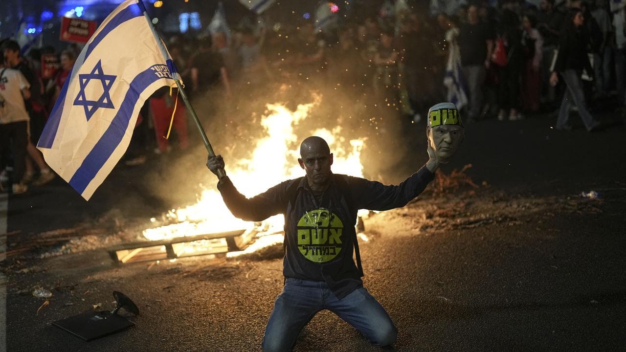 An Israeli protester 