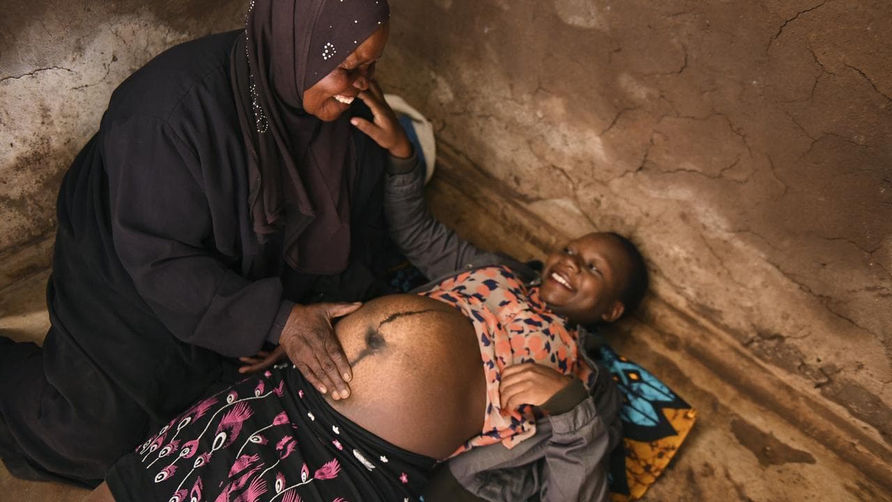 A woman receiving prenatal care in Malawi.
