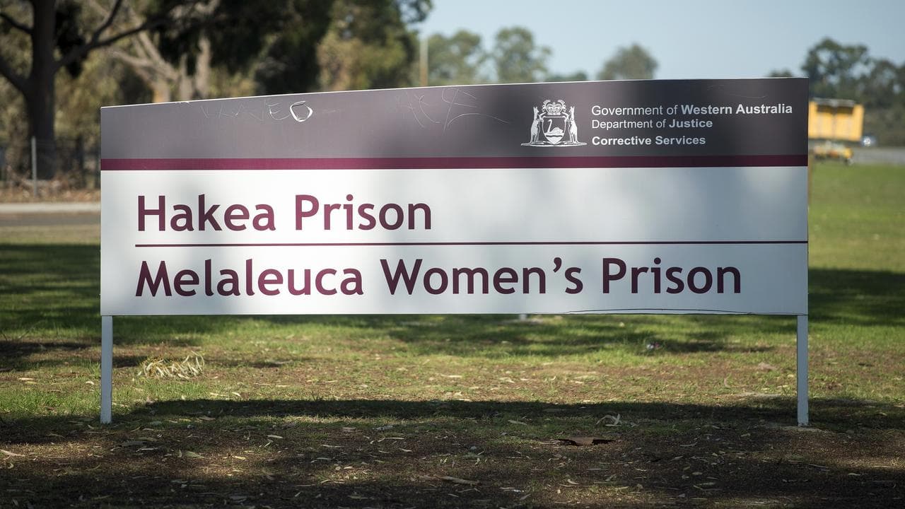 A sign for Hakea Prison and Melaleuca Women's Prison is seen in Perth