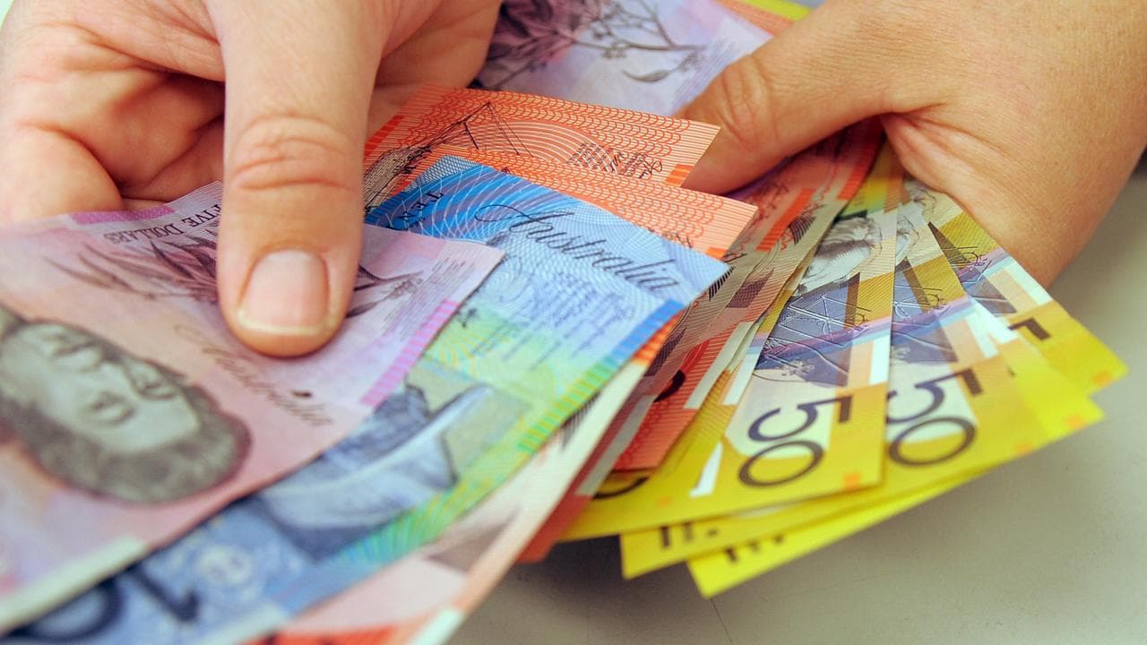 Australian banknotes being counted