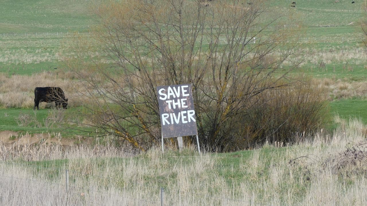 A file photo of a sign on the banks of the Belubula River