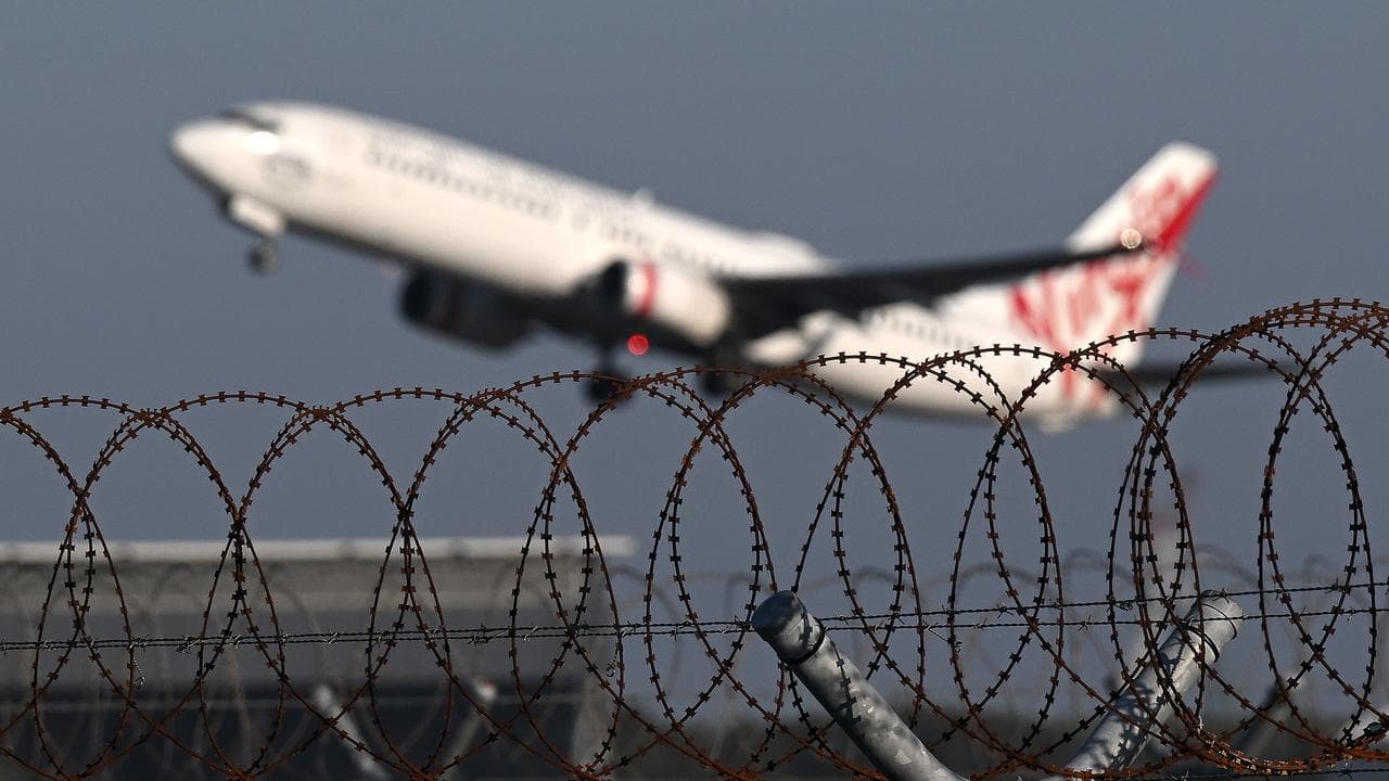 Plane taking off from airport