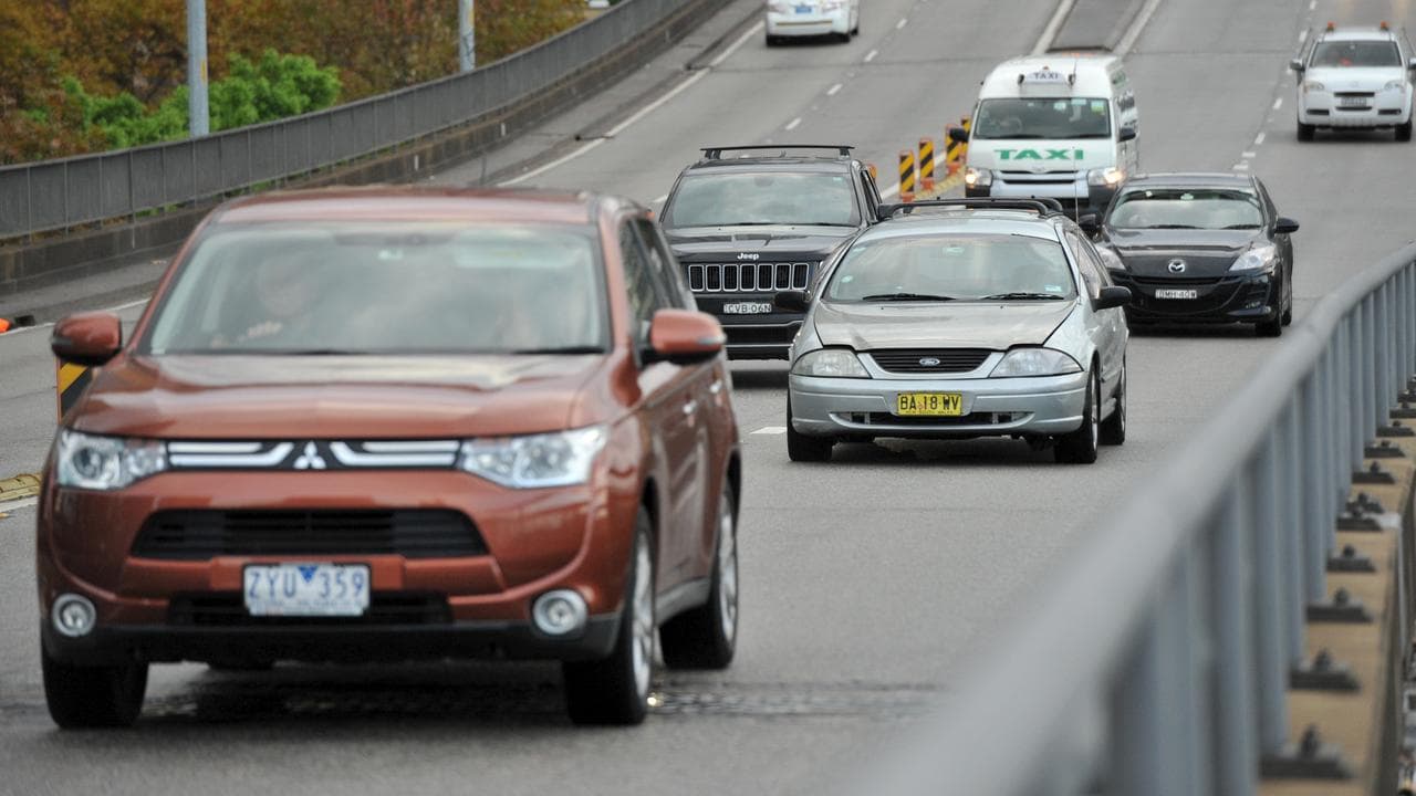 Cars seen on a motorway in Sydney