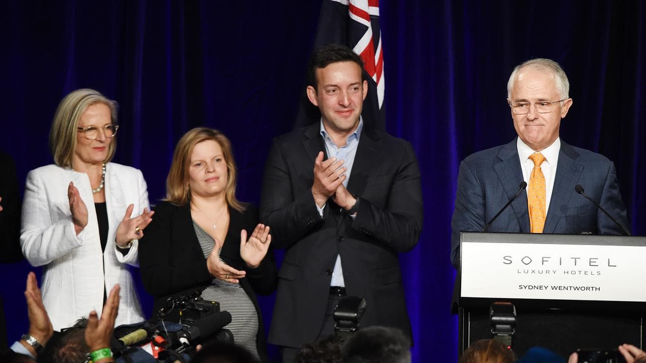 James Brown with Lucy, Daisy and Malcolm Turnbull (file image)