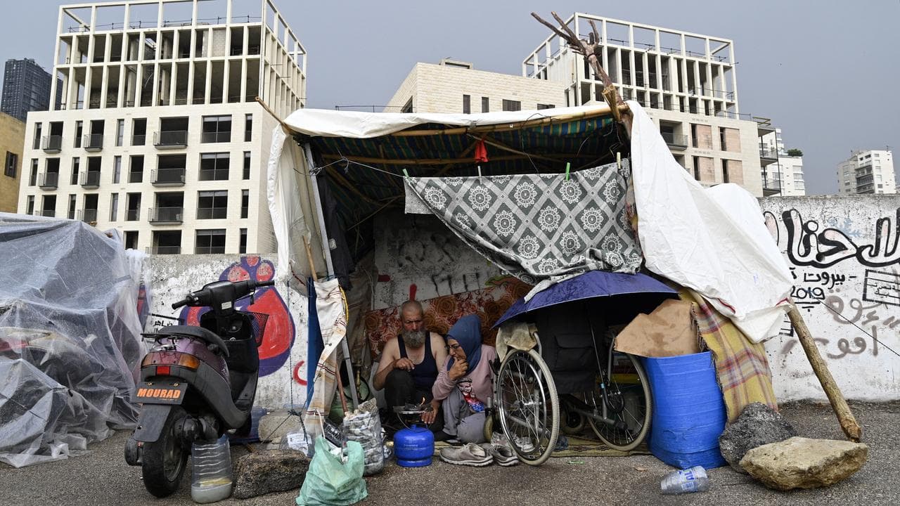 Displaced Lebanese in Beirut.