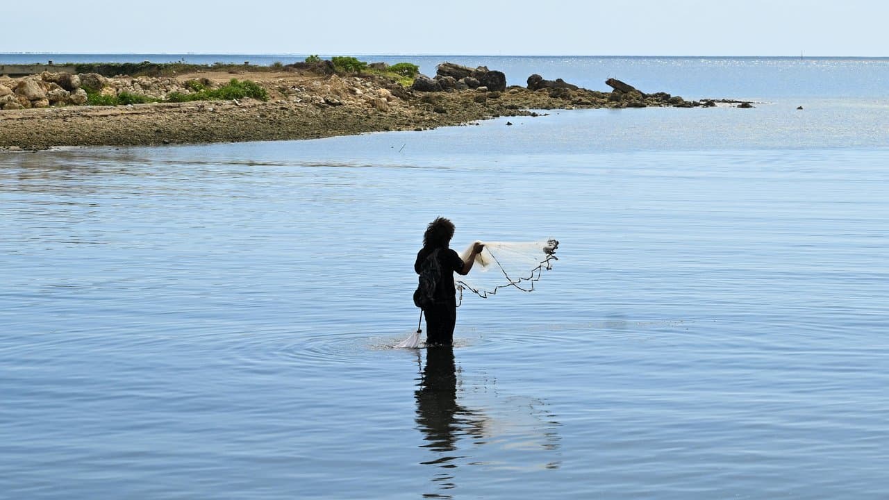 Person fishing in Tonga
