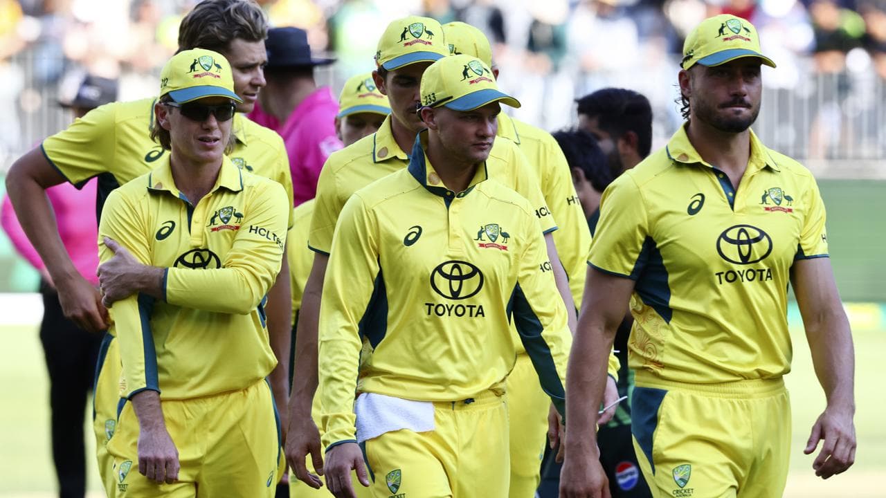 Disappointed Australia players.