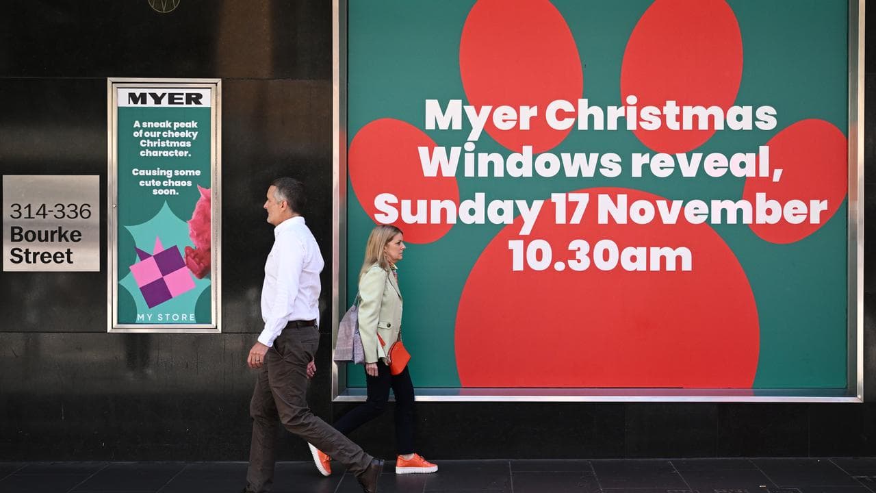 Signage at the Myer Bourke Street Mall store.