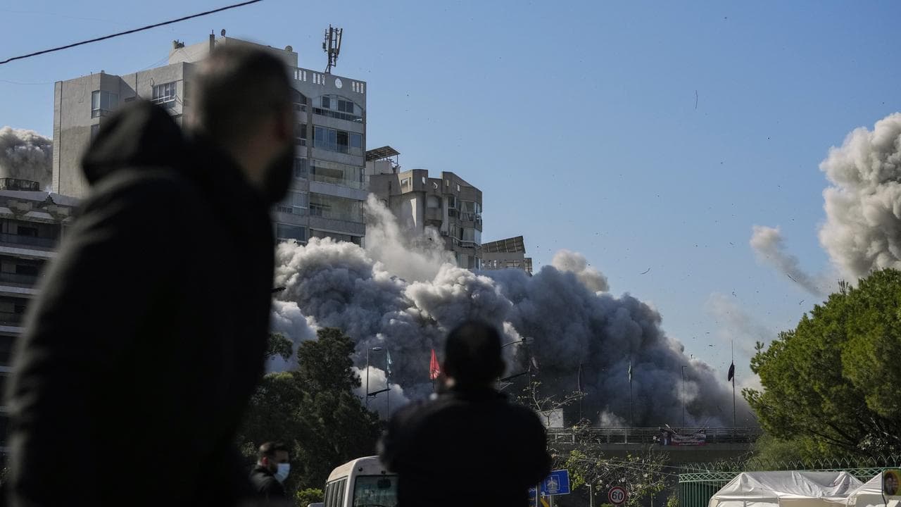 Smoke rises after an Israeli air strike on Tayouneh, Beirut, Lebanon