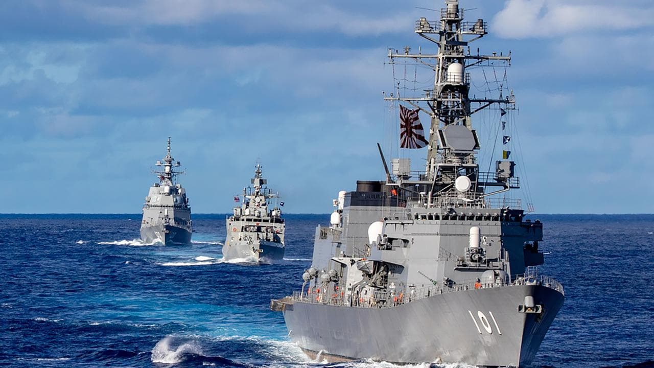 Navy ships from Japan, Australia and US