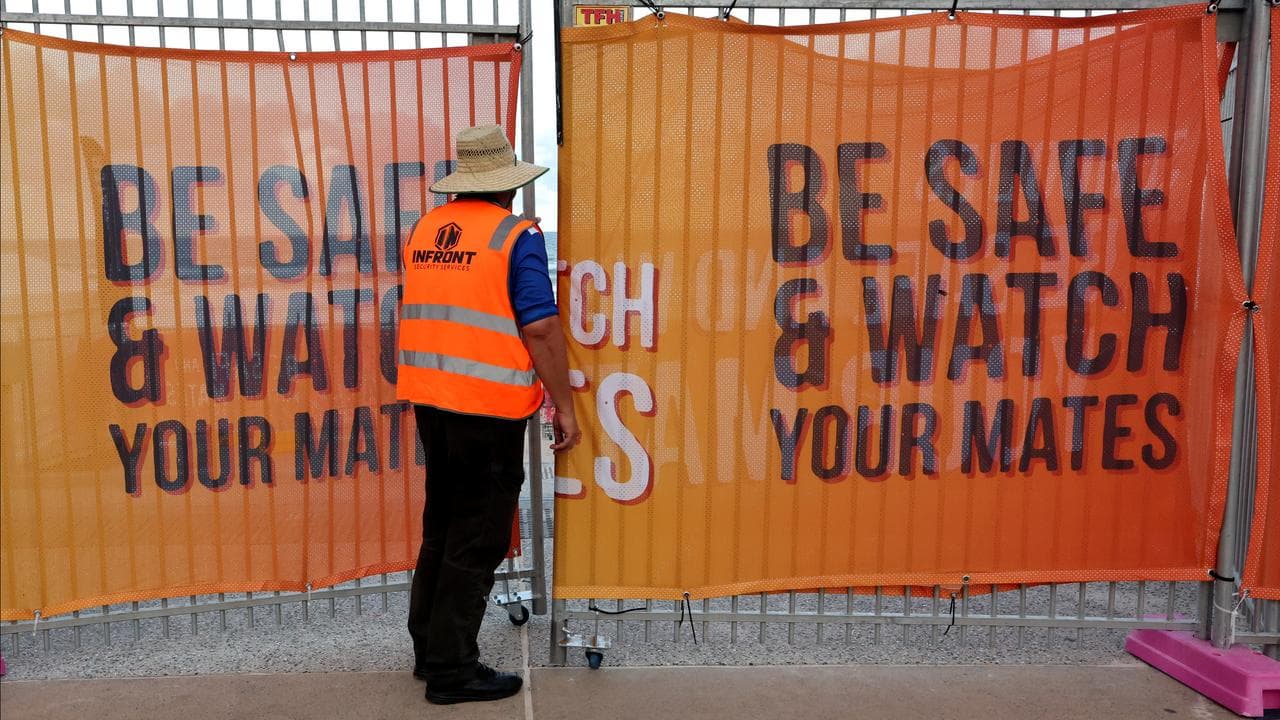 A security officer is  seen in Surfers Paradise during Schoolies Week