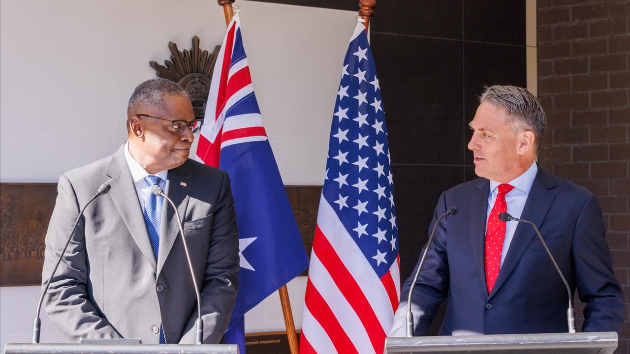 US Defence Secretary Lloyd Austin with Richard Marles