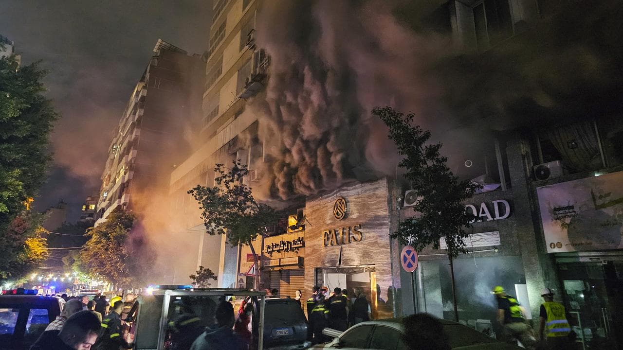 The site of the airstrike in Beirut 