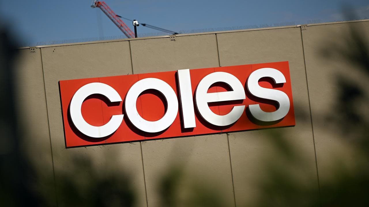 A Coles sign on a shopping centre