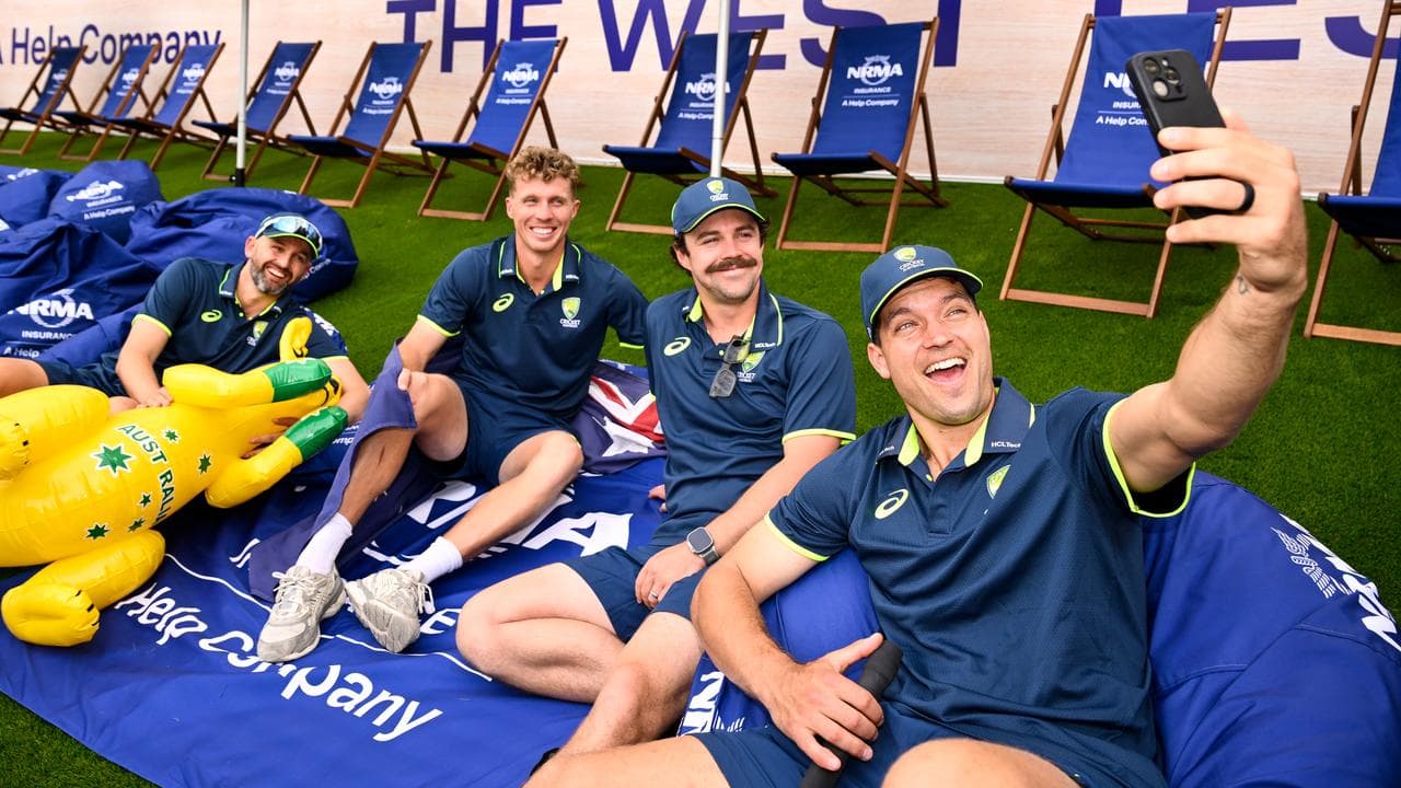 Alex Carey, Travis Head, Nathan McSweeney and Nathan Lyon.