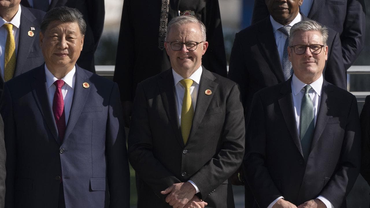 Anthony Albanese with Chinese President Xi Jinping and Keir Starmer