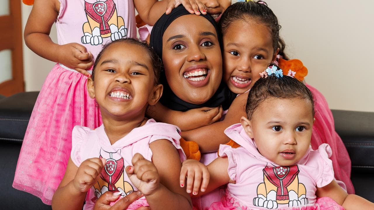 Somali mother Fartun Hussein and her children