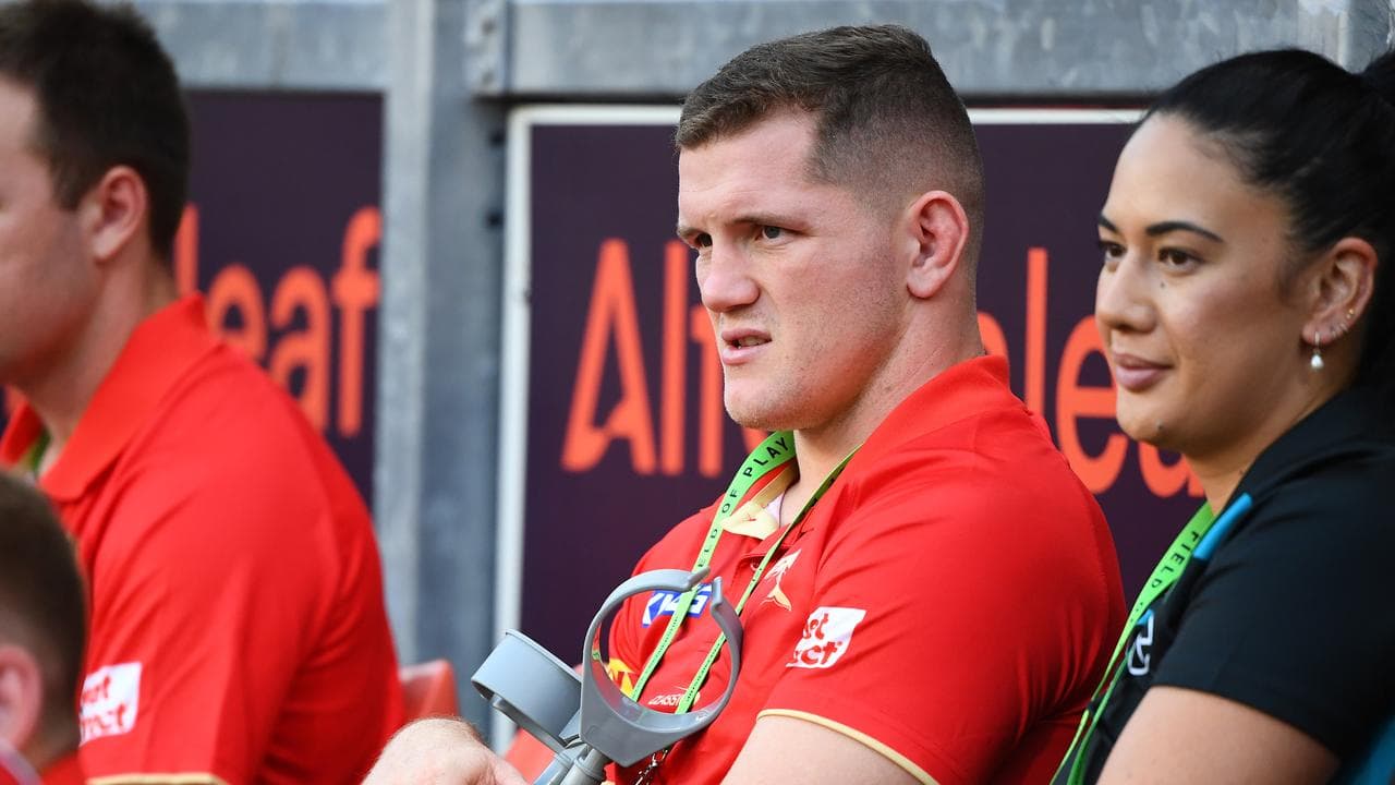 An injured Tom Gilbert.