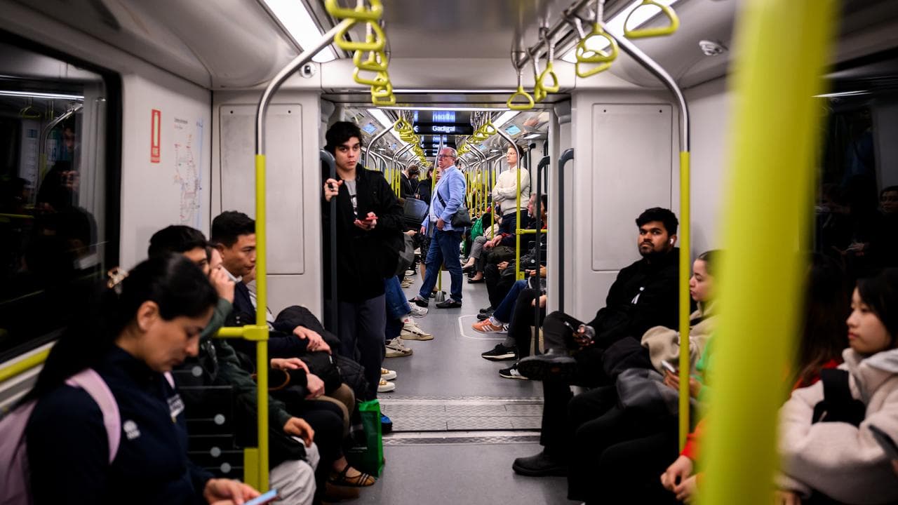 Commuters on a train