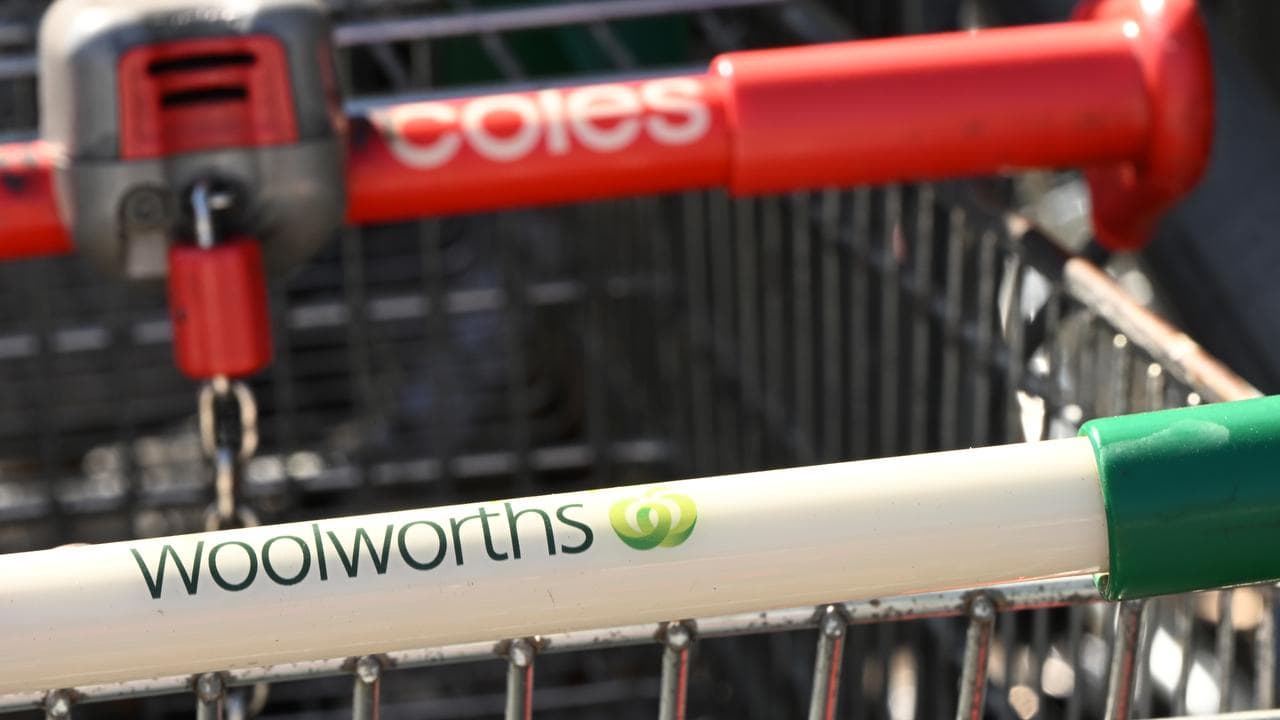 Coles and Woolworths trolleys