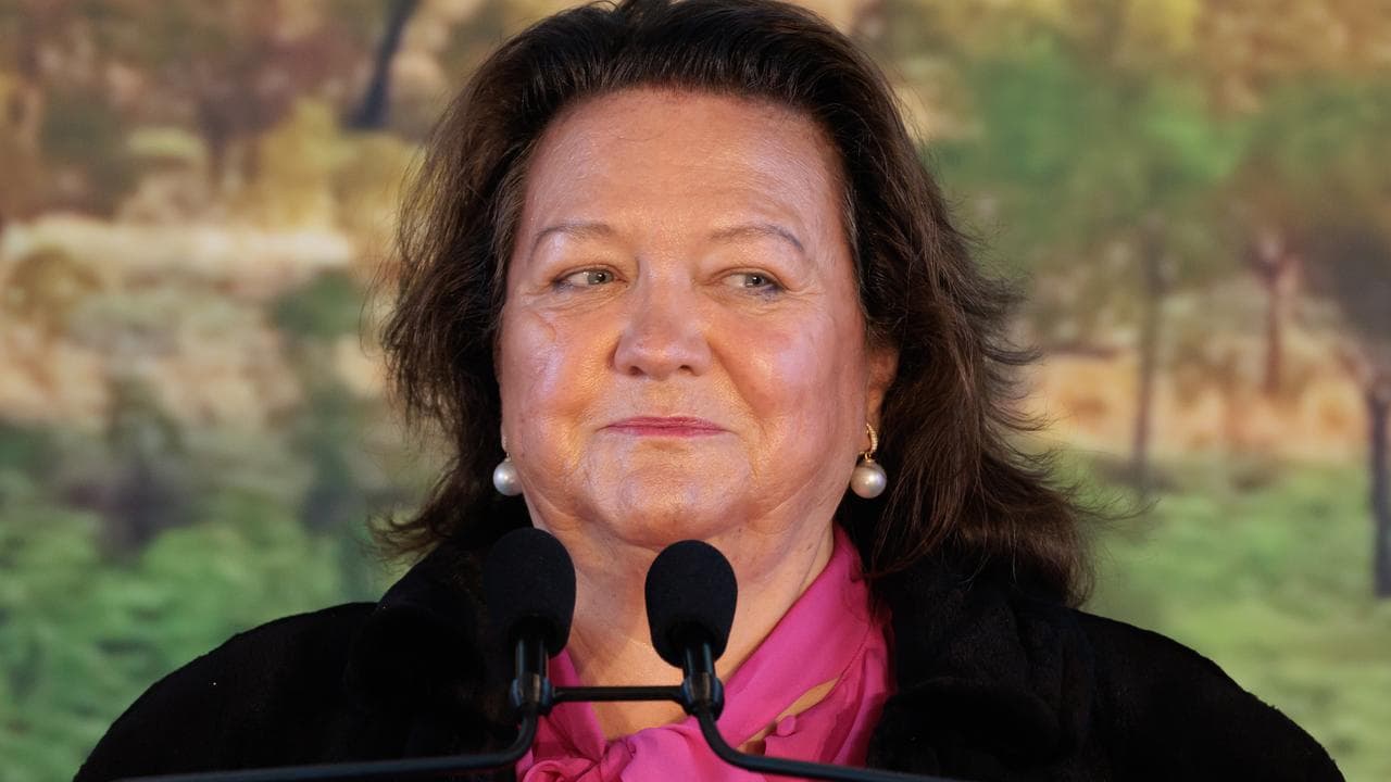 Gina Rinehart speaking during a summit in Perth.