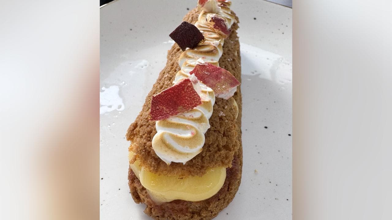 A finger lime eclair from Indigenous chef Sharon Winsor's pop-up cafe.