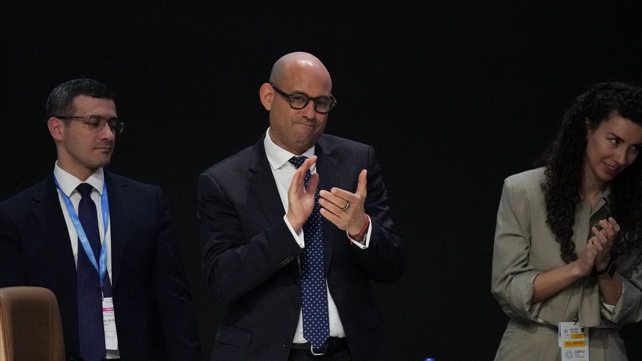 Simon Stiell, UN climate chief, at closing plenary session of COP29