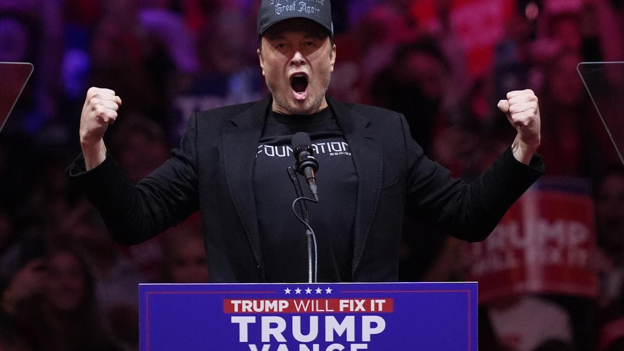 Elon Musk at a Trump camapaign rally in New York.