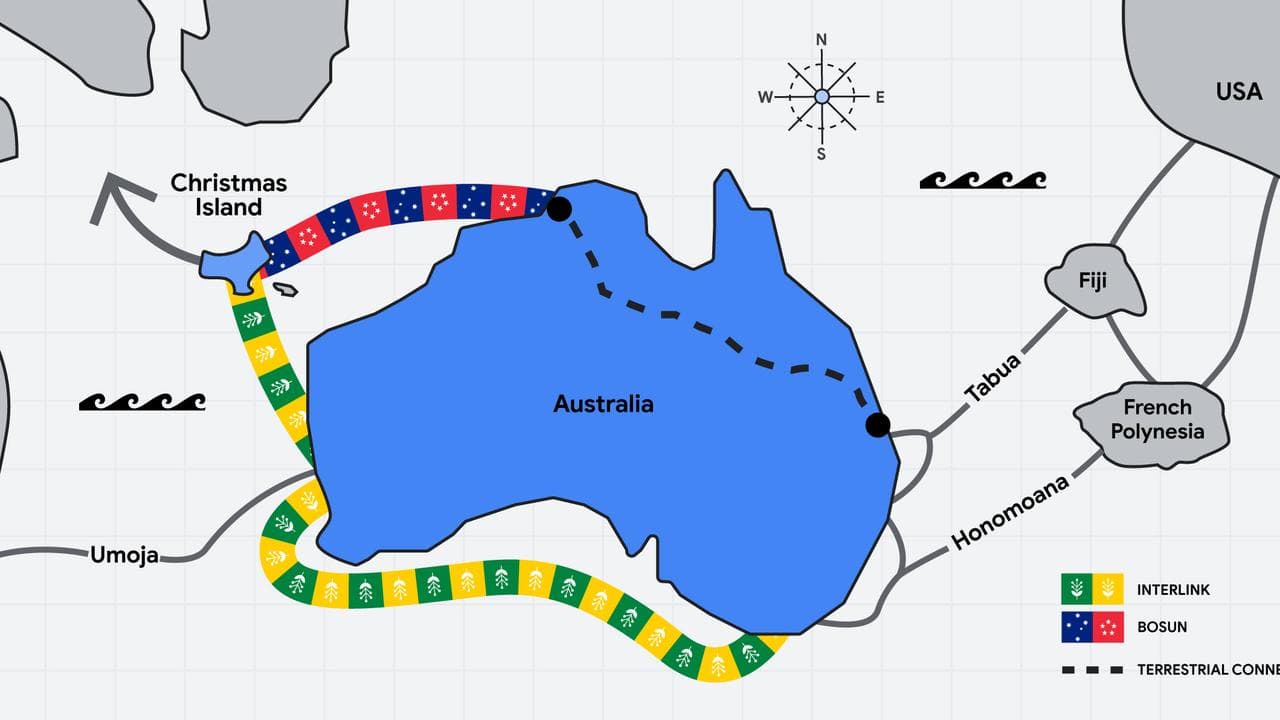 A map of the Australia Connect project.