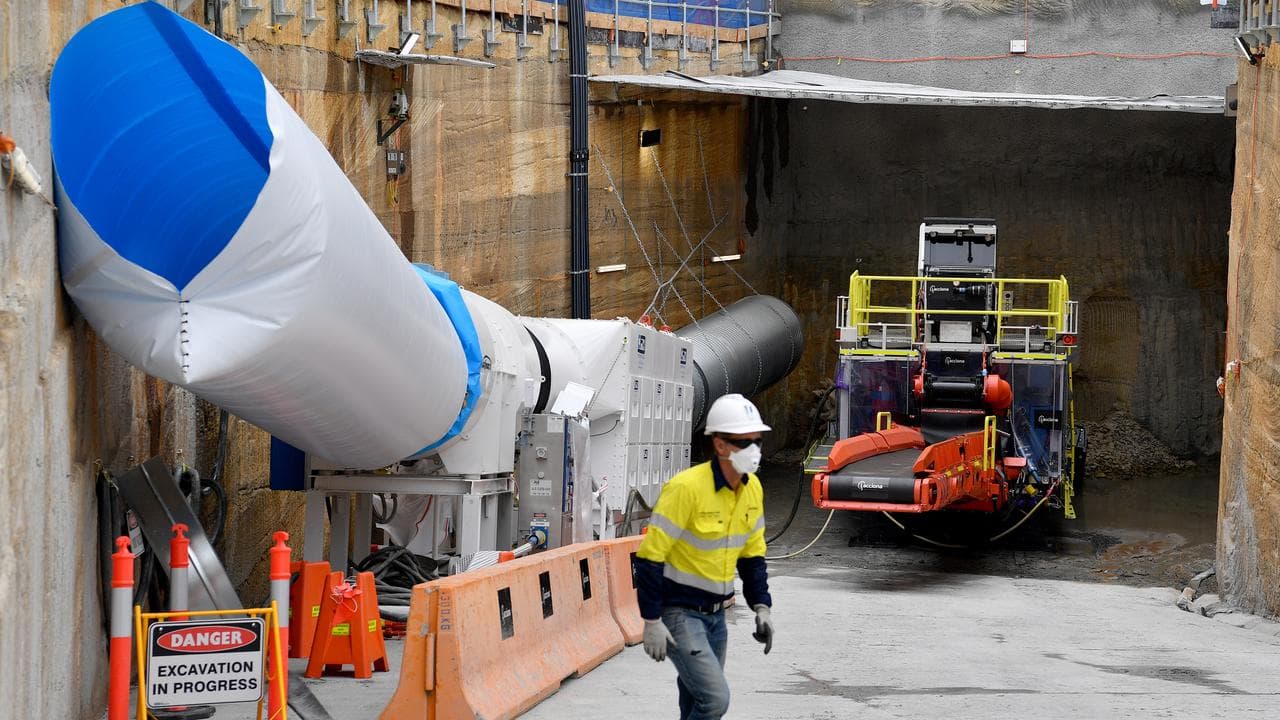 Machinery cuts into rock to build the Harbour tunnel (file image)