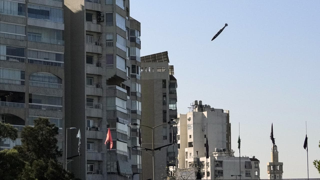 A bomb from an Israeli jet aimed at a building in Tayouneh, Beirut