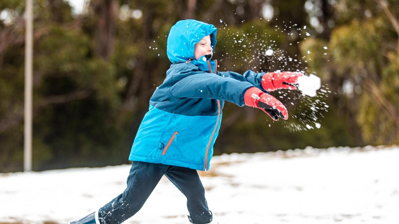 A child plays in the snow (file image)