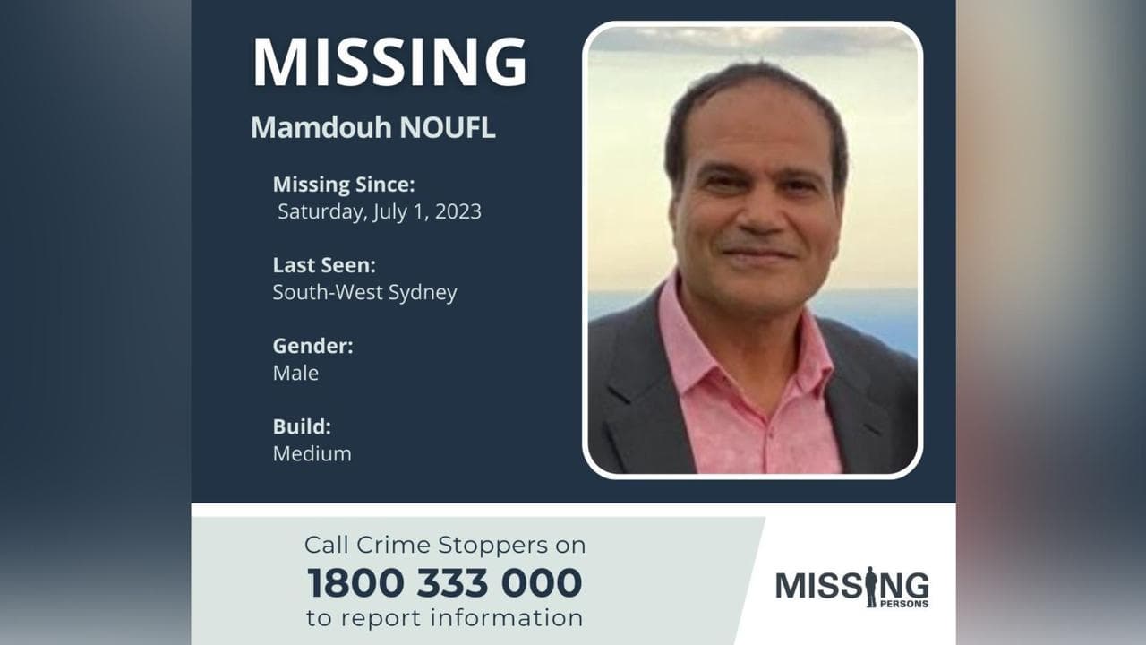 A missing persons image of Mamdouh Noufl (file image)