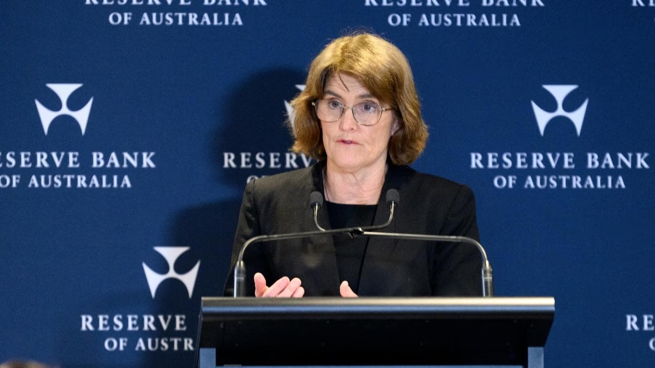 RBA Governor Michele Bullock announcing a rates decision