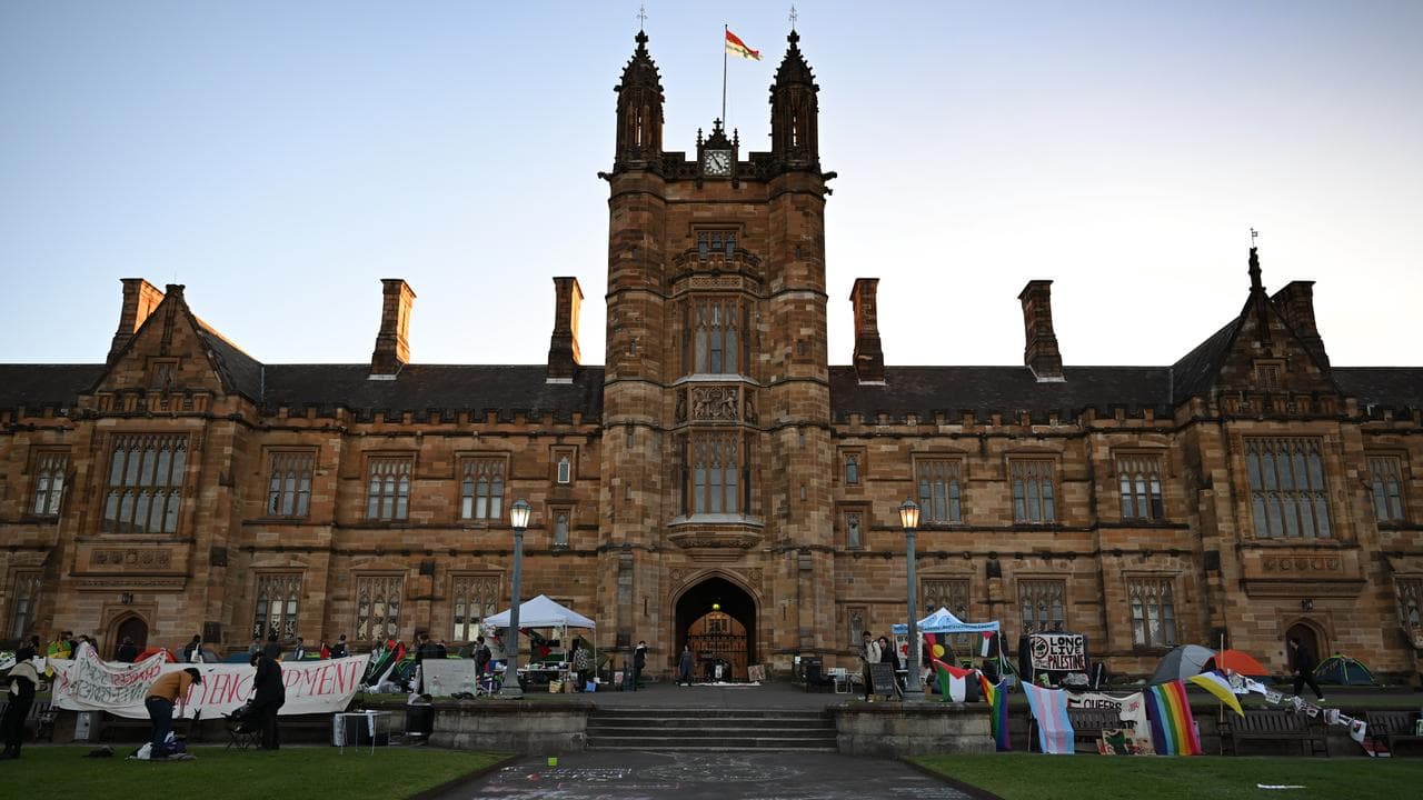 A Pro-Palestine protest st Sydney uni