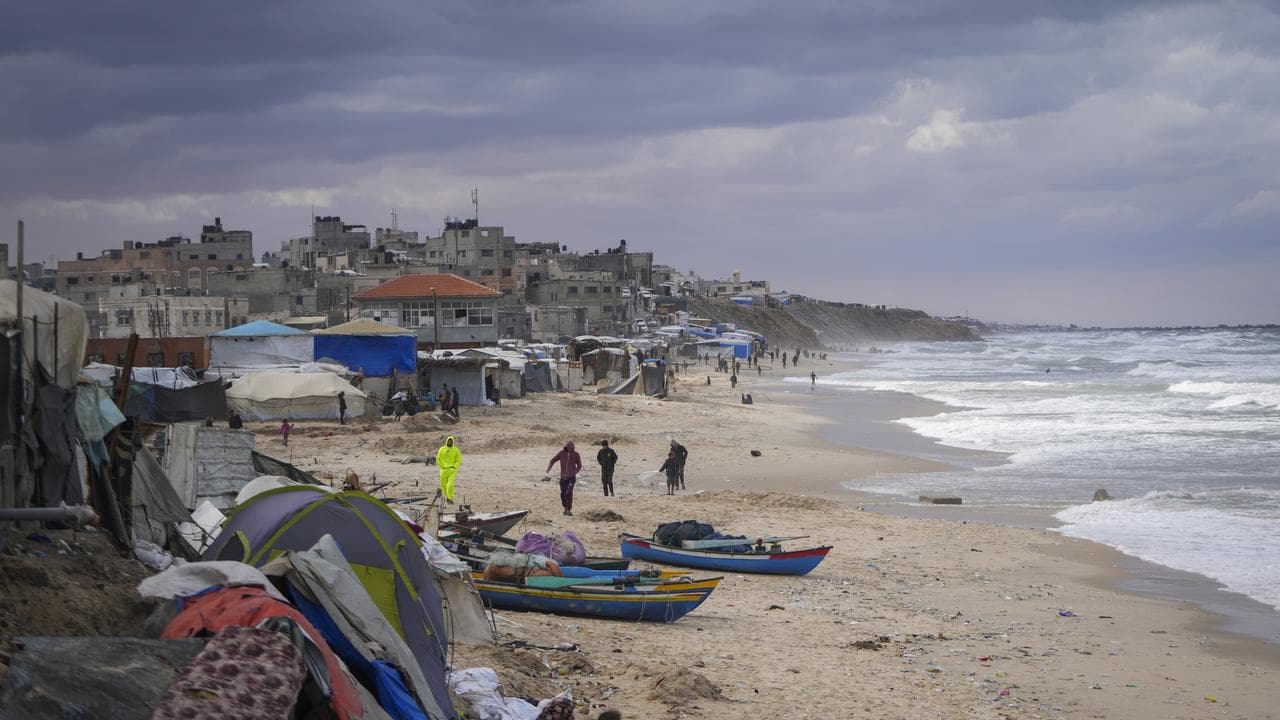 Tents occupied by displaced people