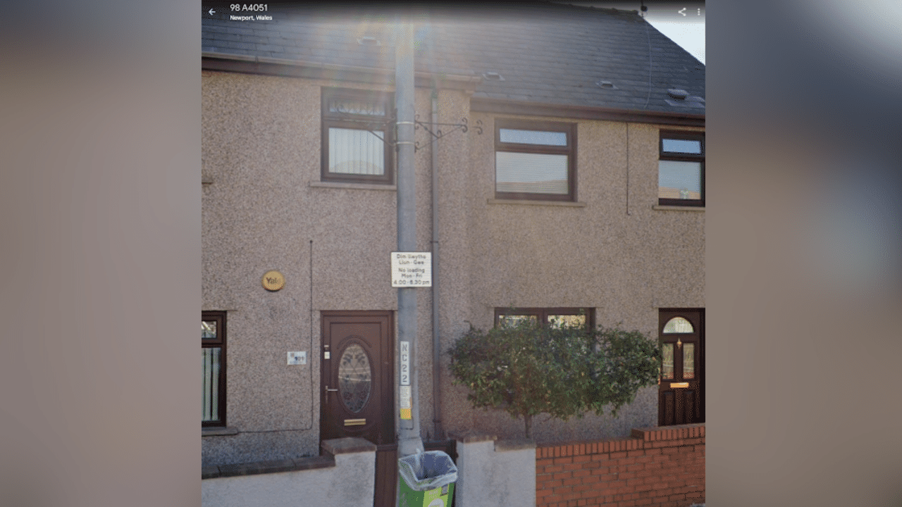 Google Earth image of 101 Malpas Road in Newport, Wales