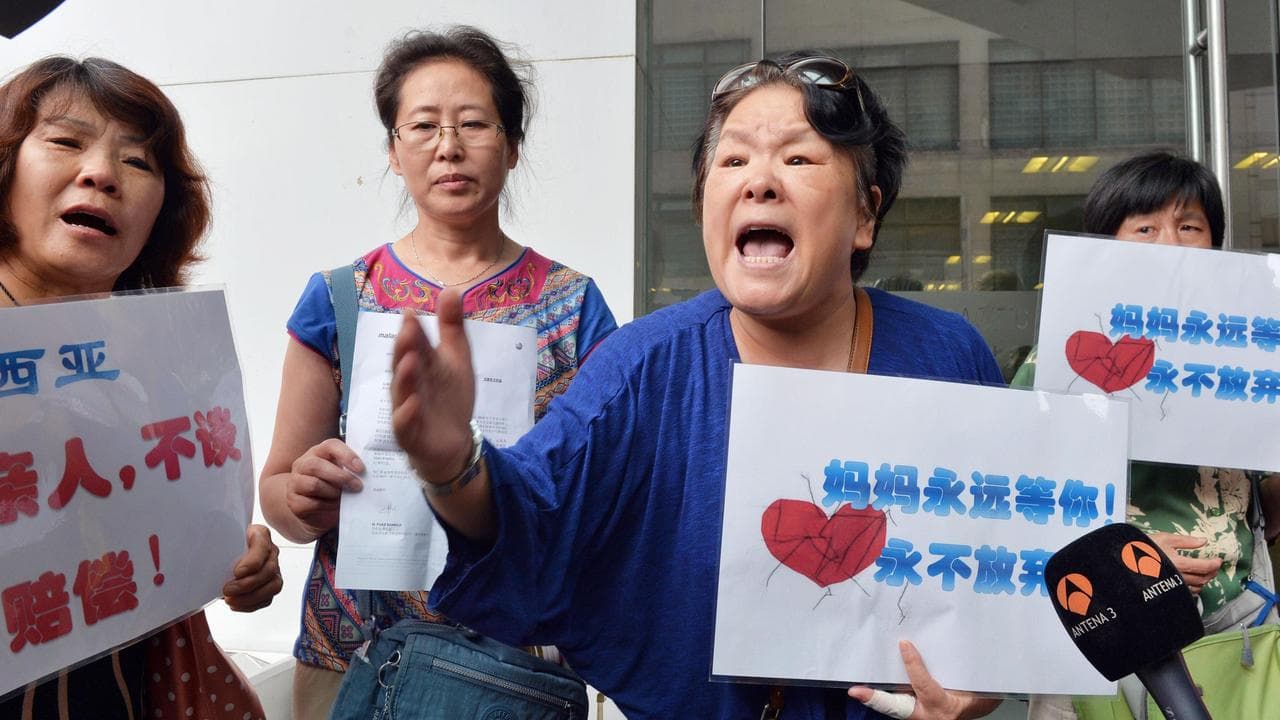 Families of Chinese passengers on board Malaysia Airline flight MH370