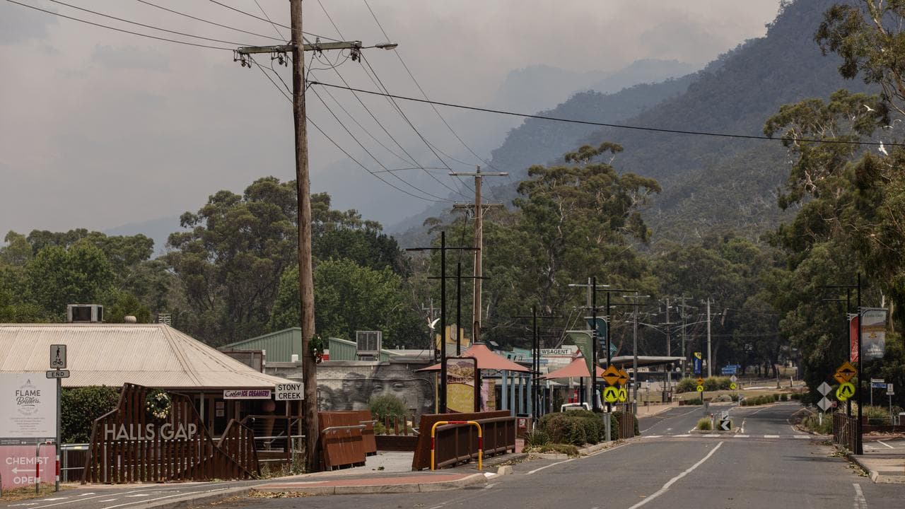 Grampians Road in Halls Gap in the Grampians region of Victoria