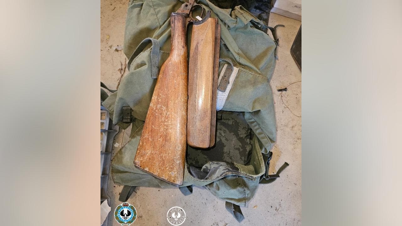 Backpack and gun parts