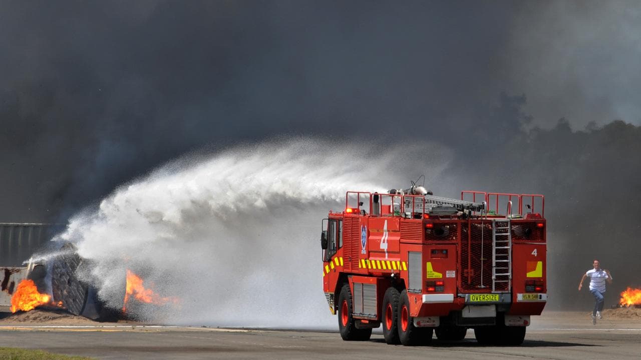 Firefighting exercise at Sydney Airport (file)
