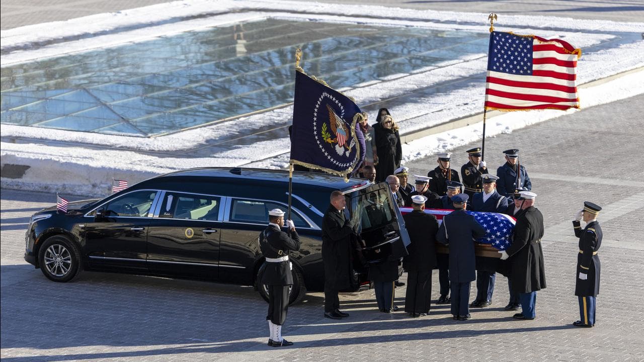 Casket of former US president Jimmy Carter