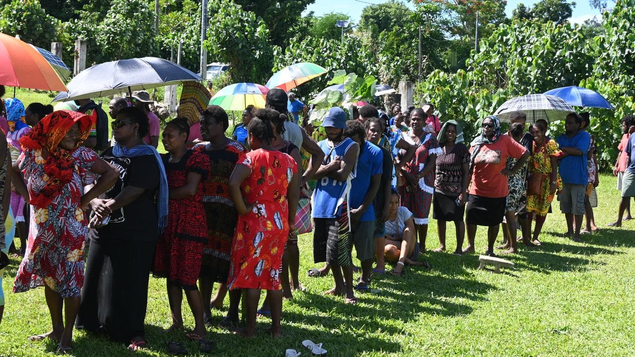 Voters at a polling station in Blacksands during Vanuatu’s election