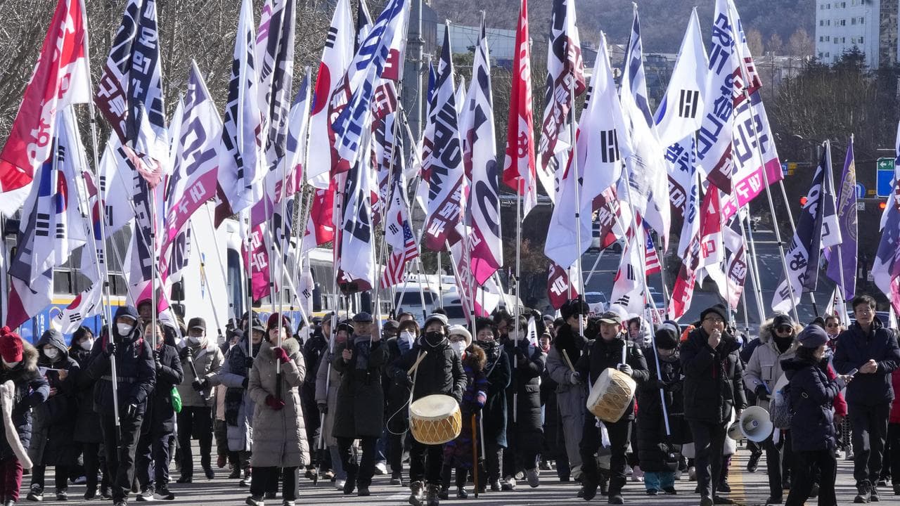 Supporters of impeached South Korean President Yoon Suk-yeol.